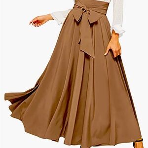 Womens Dressy Skirt for Women Loose Fit Maxi Long with bow